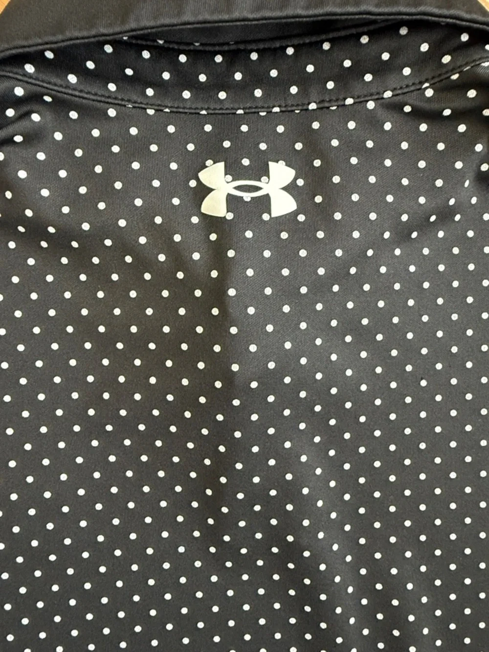 Under Armour Black Polo with White Polka Dots - Picture 5 of 5